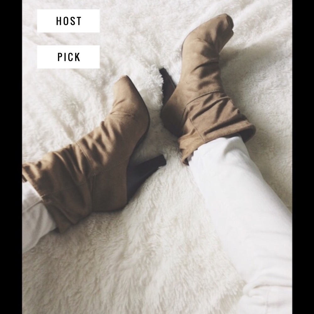 Charlotte Russe Taupe Peep Toe Booties size 8